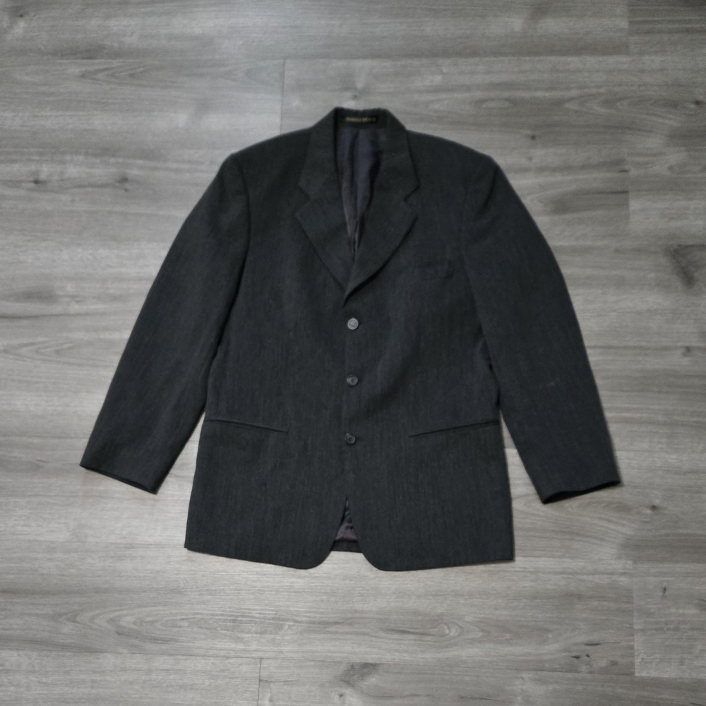 Vintage Marks & Spencer Blazer Men's 44 Med Wool Blend Charcoal Gray Suit Jacket